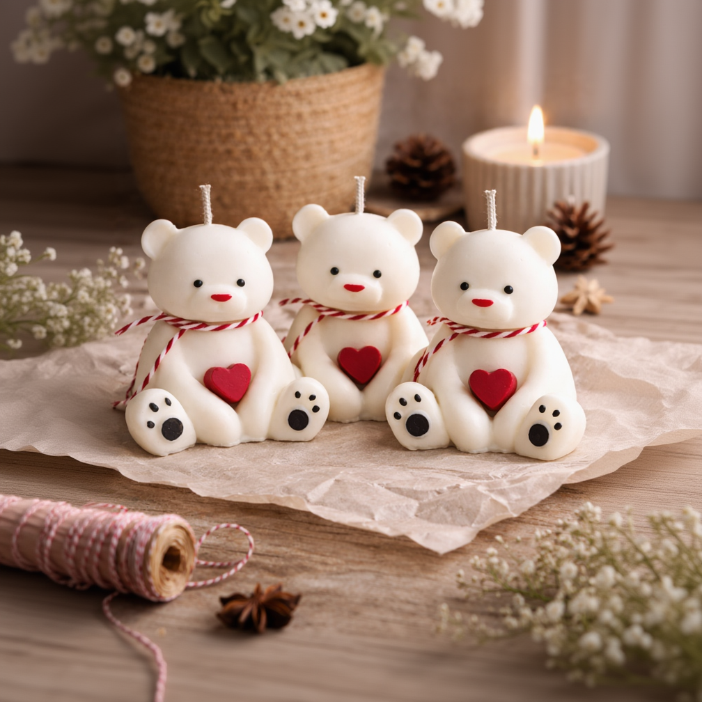 Teddybär Kerze