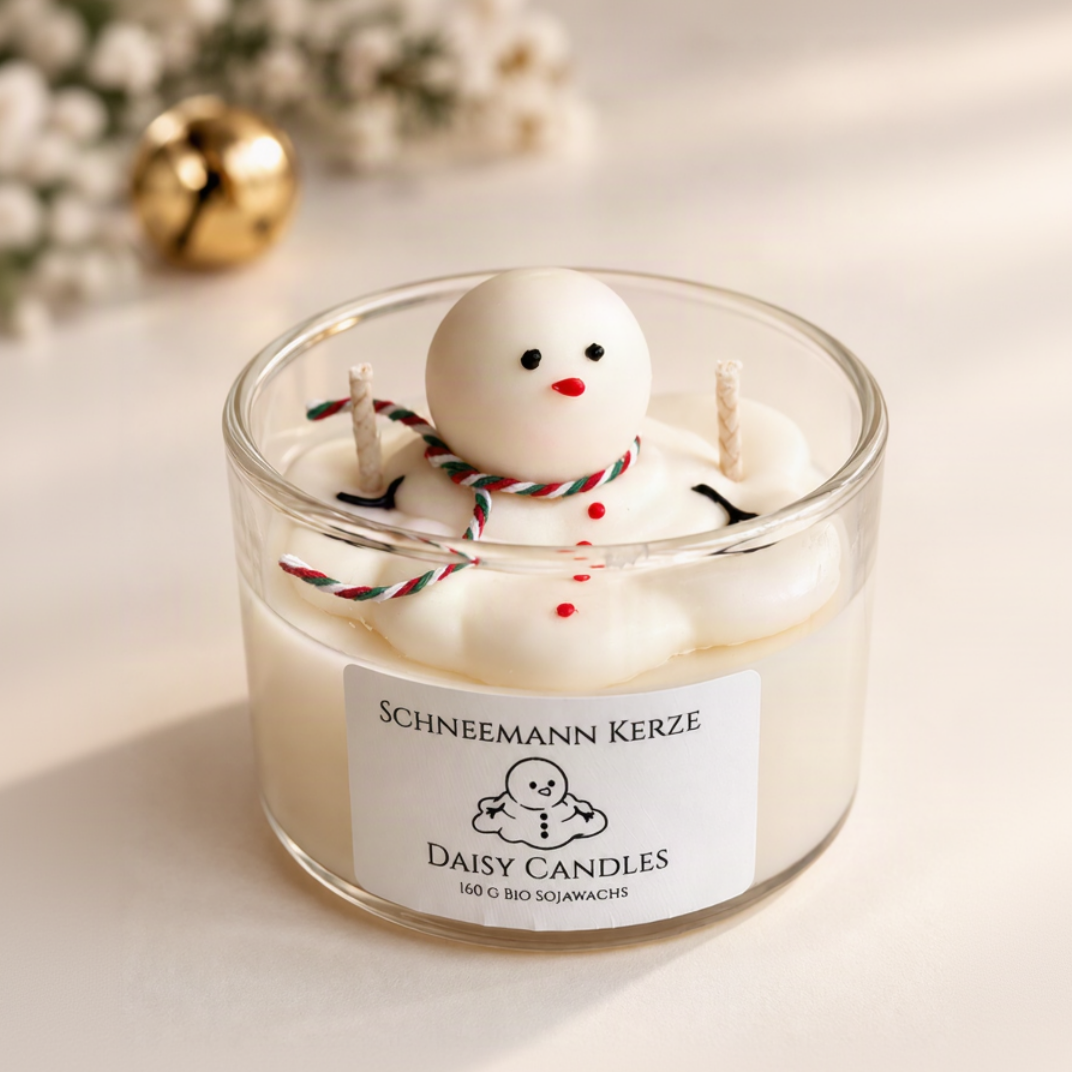 Schneemann Kerze