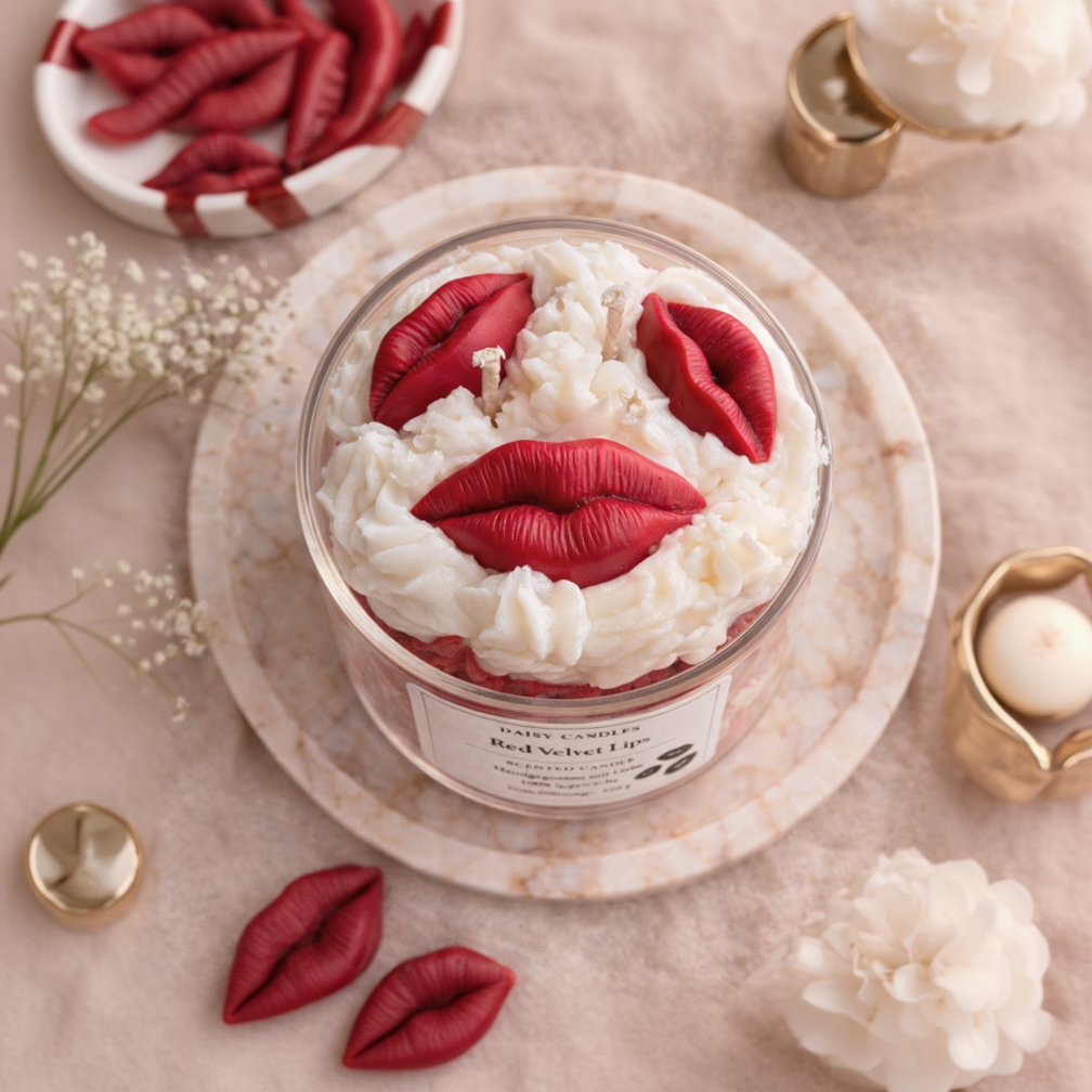 Red Velvet Lips Kerze