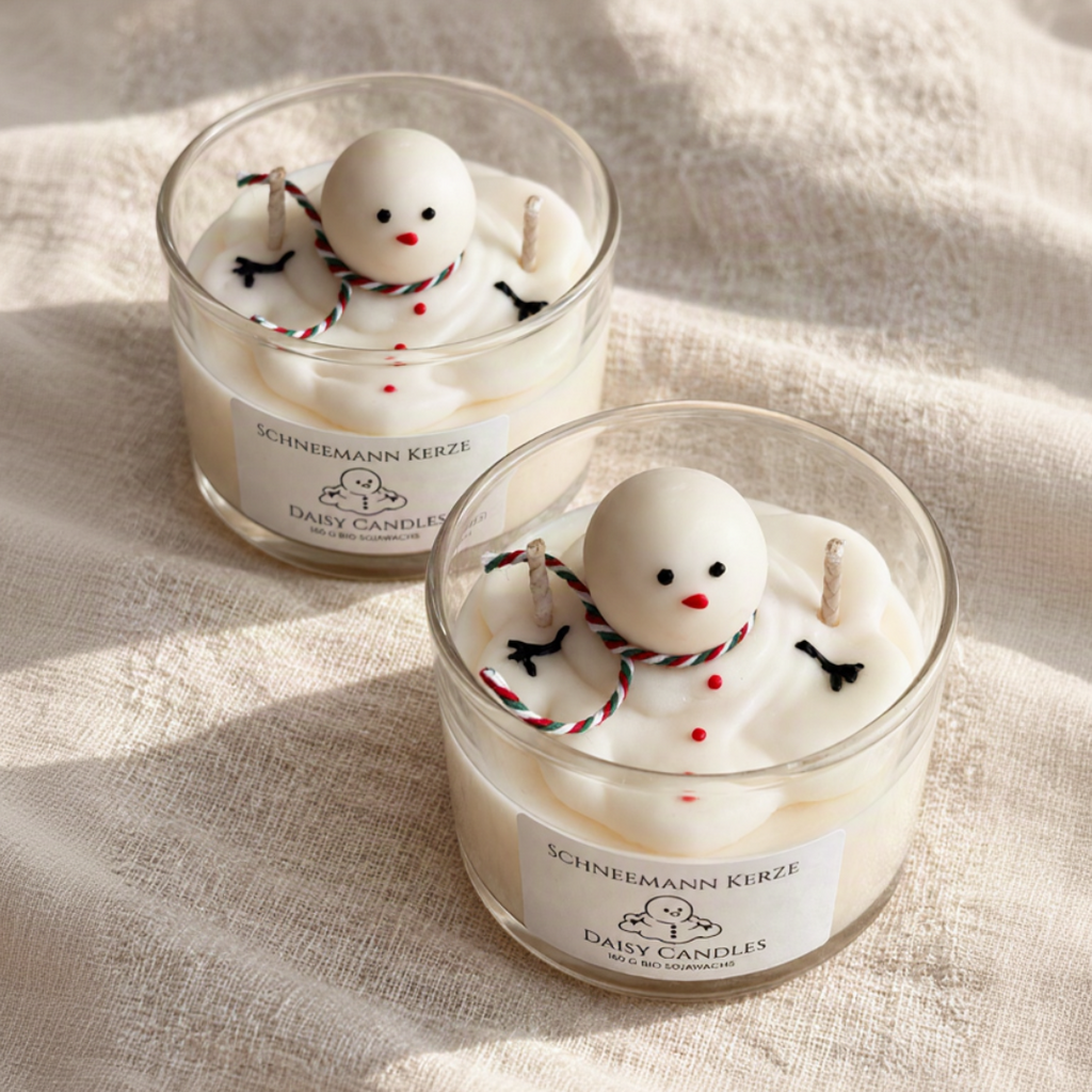 Schneemann Kerze