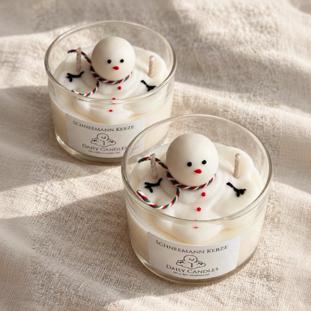 Schneemann Kerze