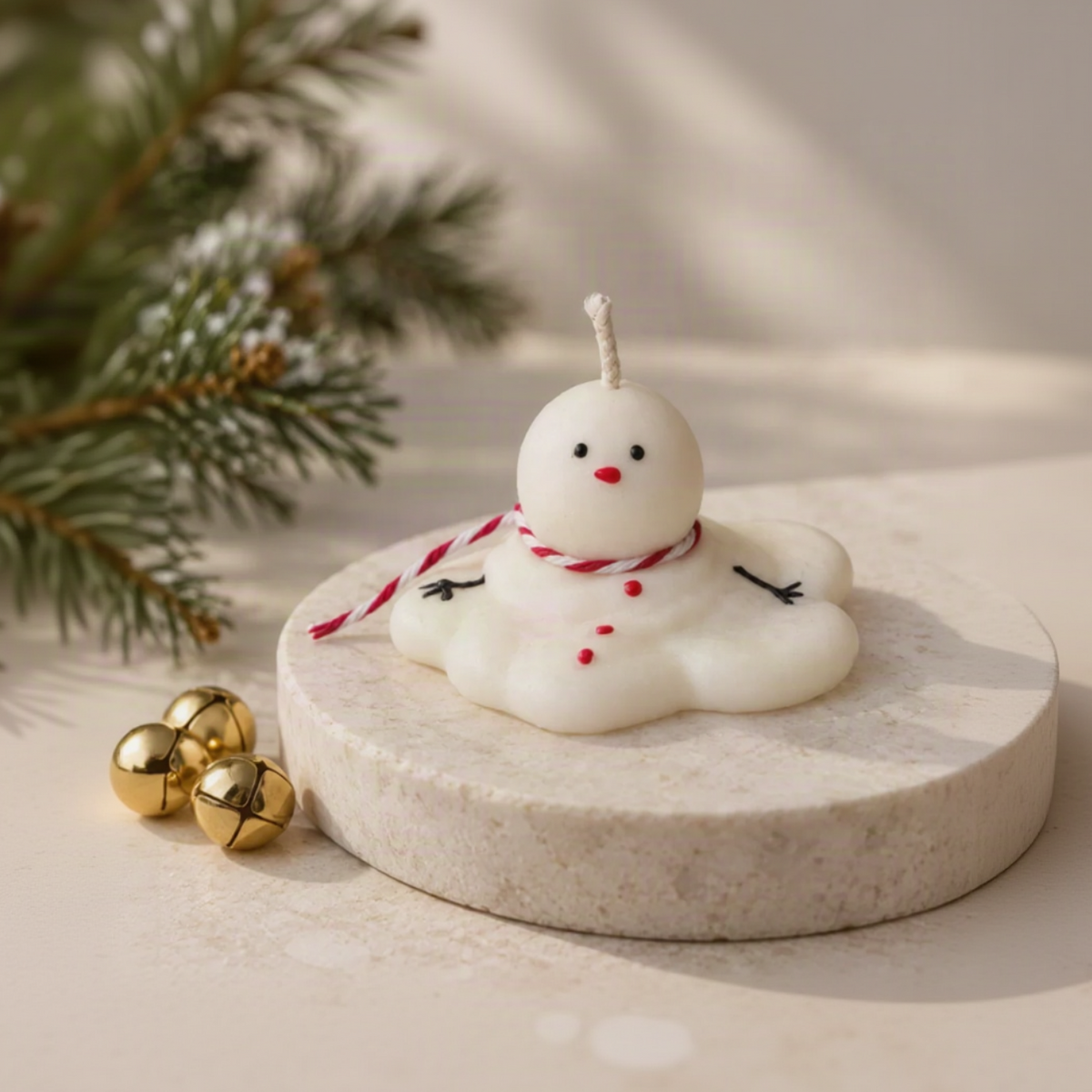 Candela Pupazzo di Neve Fuso in Cera di Soia | Pupazzo di Neve Che Si Scioglie | Fatto a Mano & Senza Profumo | Candela Invernale | Decorazione Natalizia | Idea Regalo