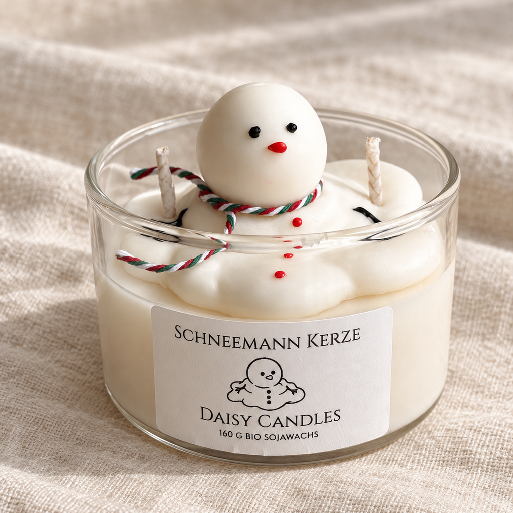 Schneemann Kerze