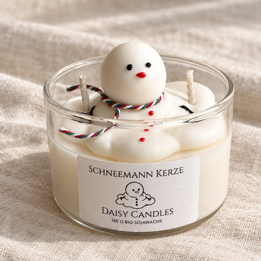 Schneemann Kerze