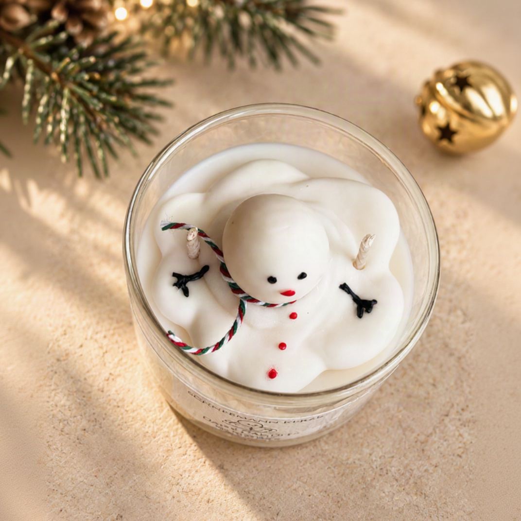 Schneemann Kerze