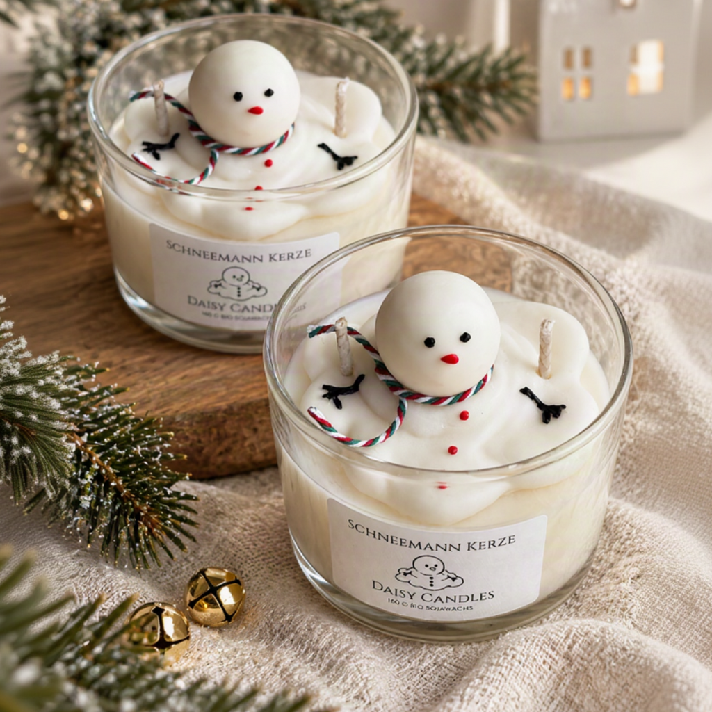 Schneemann Kerze
