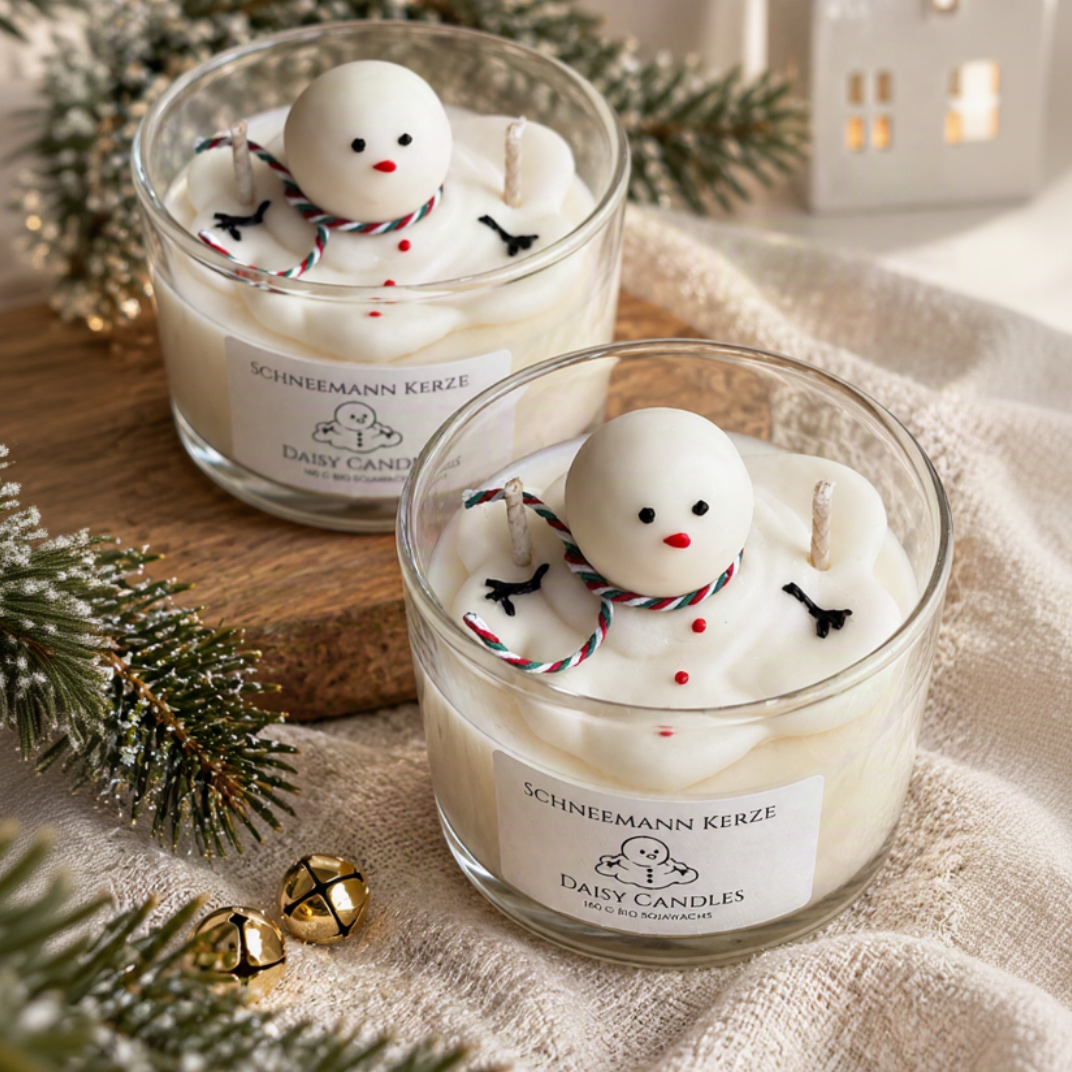 Schneemann Kerze