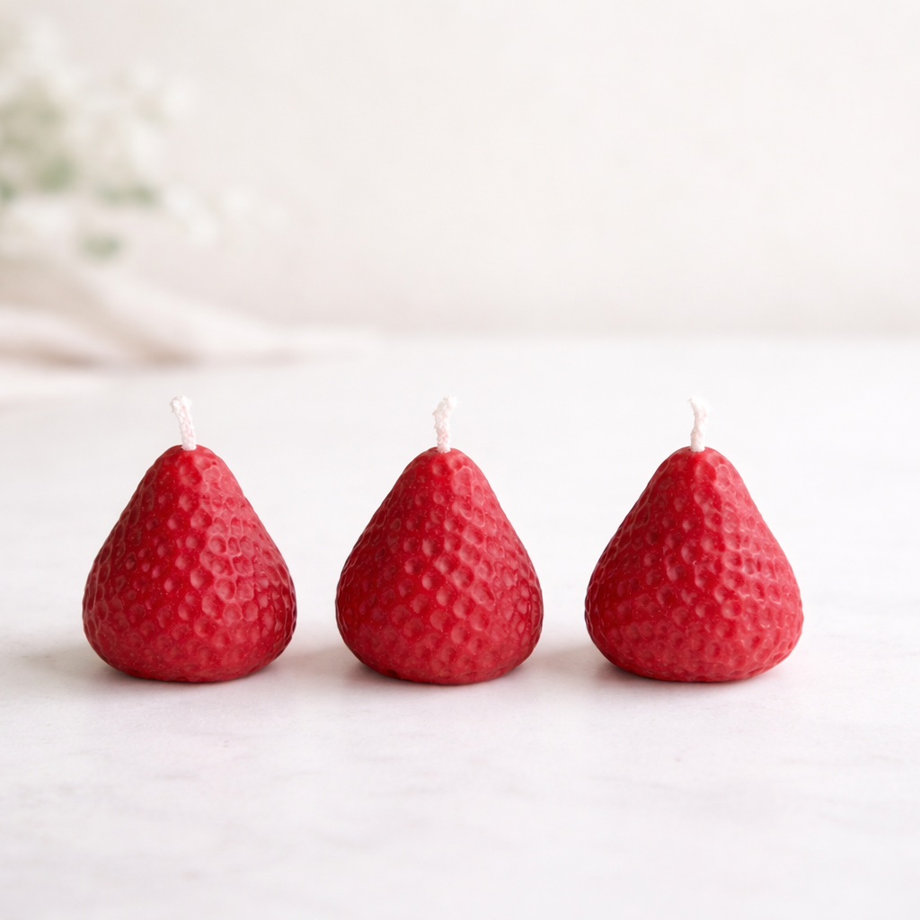 Erdbeer Kerzen Set